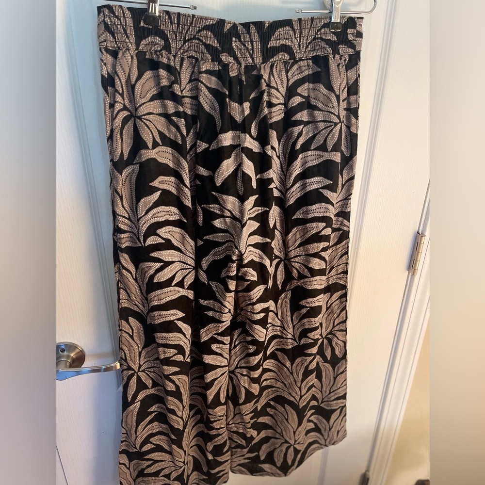 Rachel Zoe Black and Tan Floral Cropped Jumpsuit